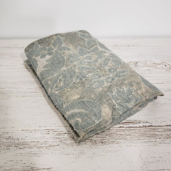 Pottery Barn  Blue Cotton Tapestry Pillow Sham  24" square with button closure - Picture 1 of 8